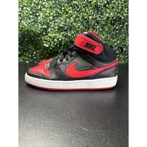 Nike Boys Court Borough Mid 2 CD7782-003 Black red sneakers 7y